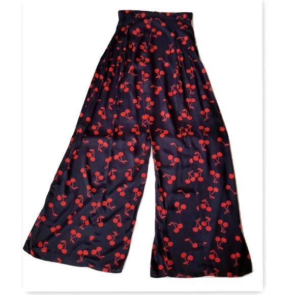 Lucy Love Cherry Print Wide Leg Pants - Picture 4 of 5